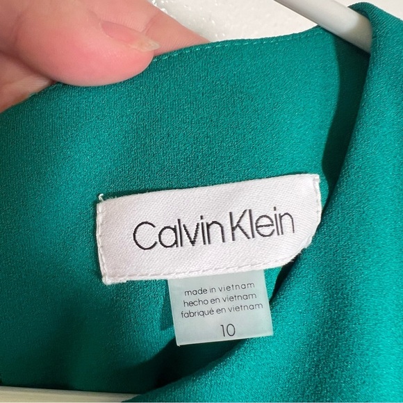 Calvin Klein Flutter Sleeve Sheath Dress Kelly Green 10 - Picture 11 of 12
